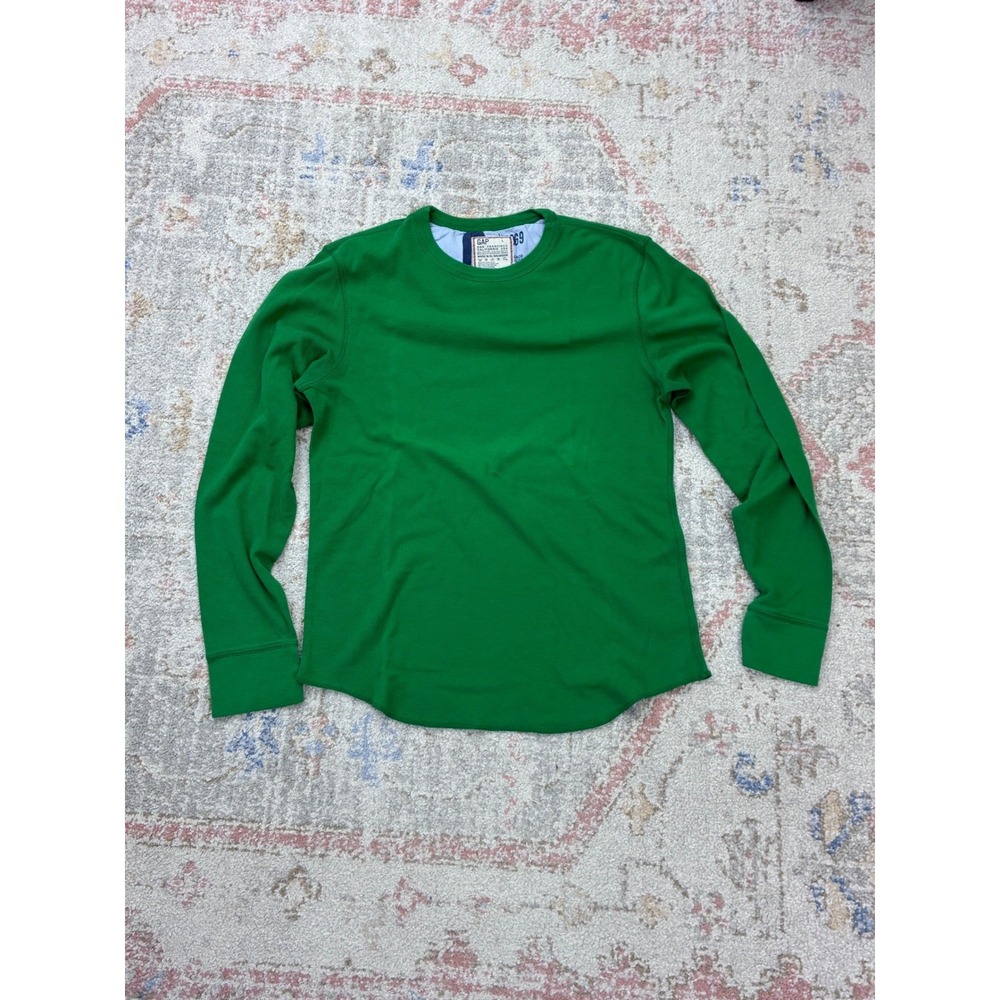 GAP Green Thermal Waffle Knit Long Sleeve Layering Streetwear Shirt L